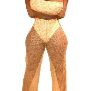 Sequence Two Piece Bedazzled Outfit